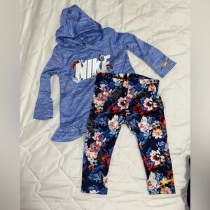 Nike Kids Blue Floral Leggings